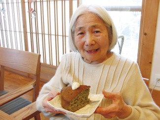 抹茶とあずきのシフォンケーキ