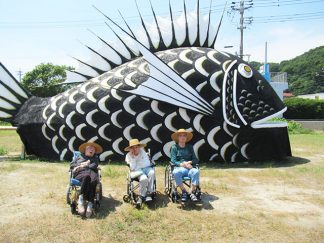 豊浜鯛祭りの鯛を見学
